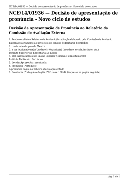 Novo ciclo de estudos