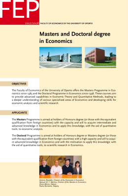 Masters and Doctoral degree in Economics