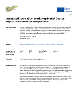 Integrated Journalism Workshop Model Course