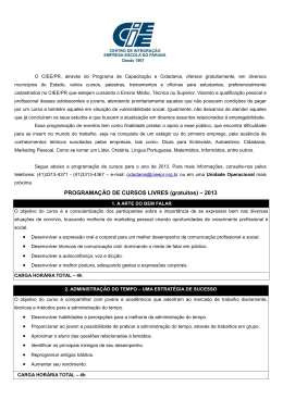 Programa de Capacita&ccedil;&atilde;o Profissional, Empregabilidade e Cidadan