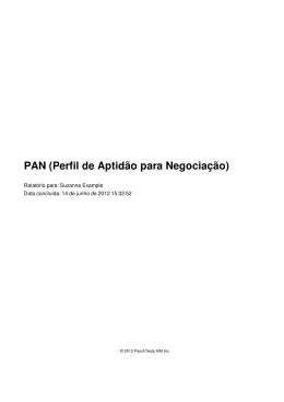 PAN (Perfil de Aptidão para Negociação)