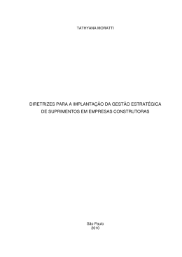 Diretrizes para a implanta&ccedil;&atilde;o da gest&atilde;o estrat&eacute;gica de