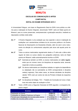 Edital do EXIN 2015.1 &ndash; Escola de Comunica&ccedil;&atilde;o e Artes