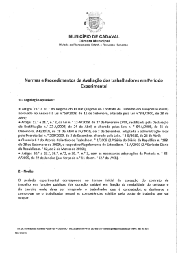 Normas e Procedimentos de Avalia&ccedil;&atilde;o dos trabalhores em Per&iacute;odo