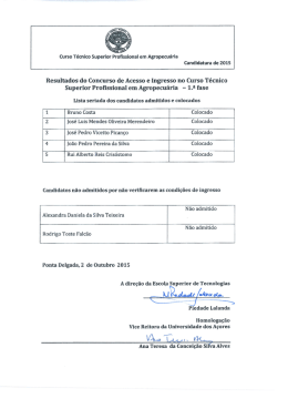 Agropecu&aacute;ria (1&ordf; fase) - Universidade dos A&ccedil;ores