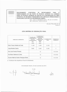 procedimento concursal de recrutamento preenchimento de um