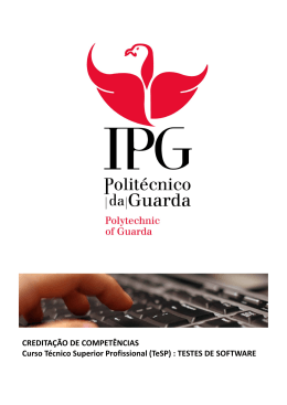 CREDITA&Ccedil;&Atilde;O DE COMPET&Ecirc;NCIAS Curso T&eacute;cnico Superior