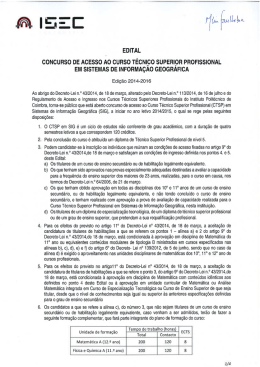 Edital CTSP-SIG 2014-2016 - Instituto Superior de Engenharia