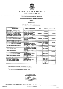 Avença - Setembro de 2015 - Câmara Municipal de Grândola