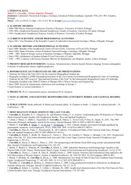 1. PERSONAL DATA Jo&atilde;o P. G. Carvalho