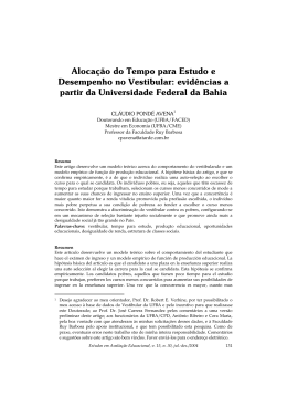Aloca&ccedil;&atilde;o do Tempo para Estudo e D esempenho no Vestibular
