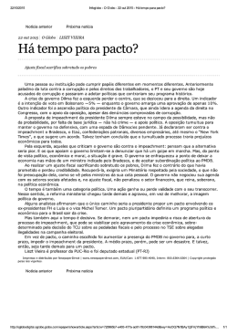 Ha tempo para pacto .