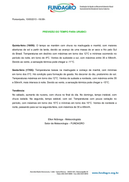 PREVIS&Atilde;O DO TEMPO PARA URUBICI Quinta-feira