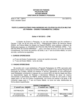 Edital n&ordm; 001/2012