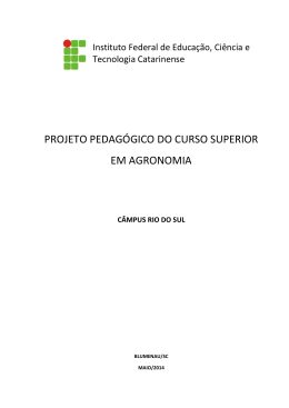 Projeto Pedag&oacute;gico do Curso Superior em Agronomia &ndash; Rio do Sul