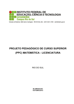 (ppc) matem&aacute;tica - licenciatura - Instituto Federal Catarinense