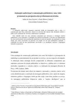 Anima&ccedil;&atilde;o audiovisual e comunica&ccedil;&atilde;o publicit&aacute;ria: uma