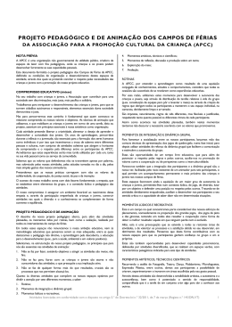 Projeto Pedag&oacute;gico da APCC - APCC