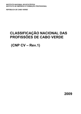 CLASSIFICAÇÃO NACIONAL DAS PROFISSÕES DE CABO VERDE (CNP CV – Rev