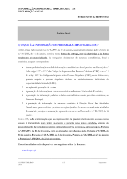 &Acirc;mbito Geral - IES - Informa&ccedil;&atilde;o Empresarial Simplificada