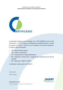 Certificado DGERT nº 0217/2013