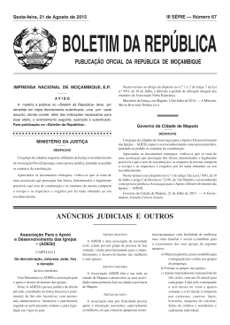 an&uacute;ncios judiciais e outros - Portal do Governo de Mo&ccedil;ambique