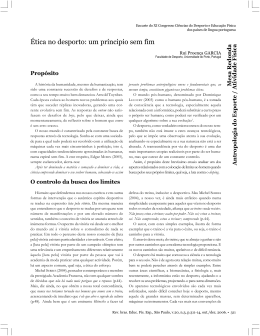 &Eacute;tica no desporto: um pr&iacute;ncipio sem fim
