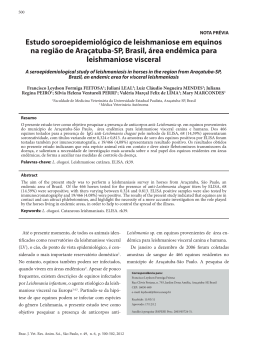 A seroepidemiological study of leishmaniasis in horses in the region