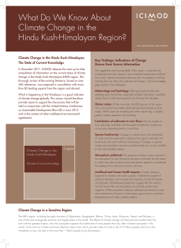 Climate Change in the Hindu Kush-Himalayas