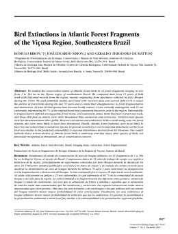 Bird Extinctions in Atlantic Forest Fragments of the Vic¸osa Region