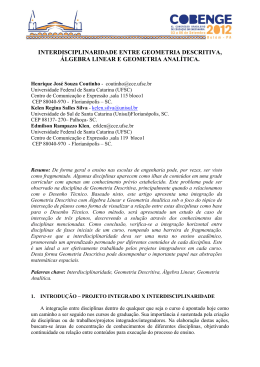 interdisciplinaridade entre geometria descritiva, &aacute;lgebra