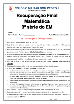 Recuperação Final Matemática 3ª série do EM