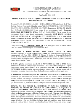 PODER JUDICIÁRIO DE SÃO PAULO Comarca de Guaratinguetá