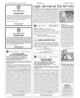 Jogos v&atilde;o marcar Dia do &Iacute;ndio