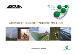 INDICADORES DE SUSTENTABILIDADE AMBIENTAL