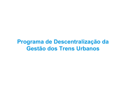 Programa de Descentralização da Gestão dos Trens Urbanos