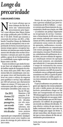 Artigo - Longe da precariedade