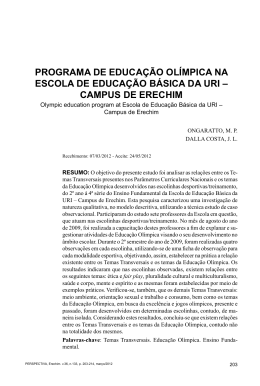 PROGRAMA DE EDUCA&Ccedil;&Atilde;O OL&Iacute;MPICA NA ESCOLA DE