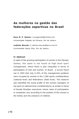 As mulheres na gest&atilde;o das federa&ccedil;&otilde;es esportivas no Brasil