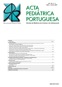 Acta Ped Vol 38 N 3 - Sociedade Portuguesa de Pediatria
