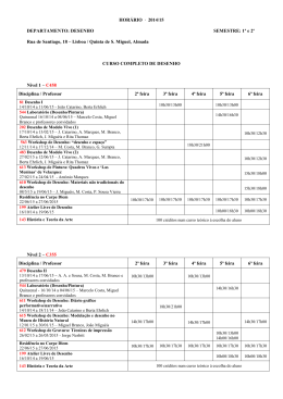 HOR&Aacute;RIO &middot; 2014/15 DEPARTAMENTO: DESENHO