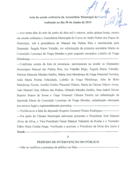 30 de Setembro de 2014. - Câmara Municipal do Corvo
