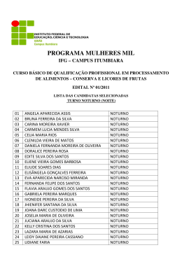 Confira aqui a lista das selecionadas para o turno noturno.