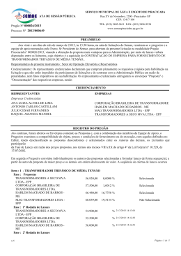 Processo N&ordm; 2013/000649 Preg&atilde;o N&ordm; 000026/2013 ATA DE