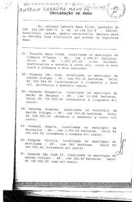 DECLARA&Ccedil;AO DE BENS