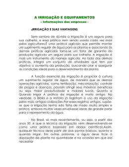 A IRRIGA&Ccedil;&Atilde;O E EQUIPAMENTOS