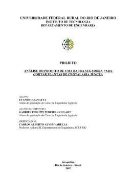 an&aacute;lise do projeto de uma barra segadora para cortar plantas de