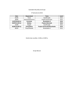 Calendário Reuniões de Grupo 1º Semestre de 2013 Data