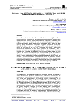 educa&ccedil;&atilde;o para o tr&acirc;nsito: circula&ccedil;&atilde;o de pedestres pelas cal&ccedil;adas e