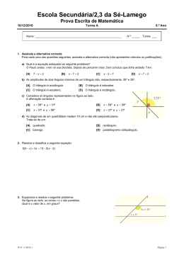 Escola Secund&aacute;ria/2,3 da S&eacute;-Lamego Prova Escrita de Matem&aacute;tica
